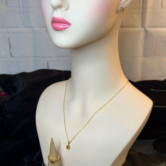 Premium Santa Ana Madeira Citrine Jewelry Set 18kyg/ Sterling Silver - Picture 7 of 11